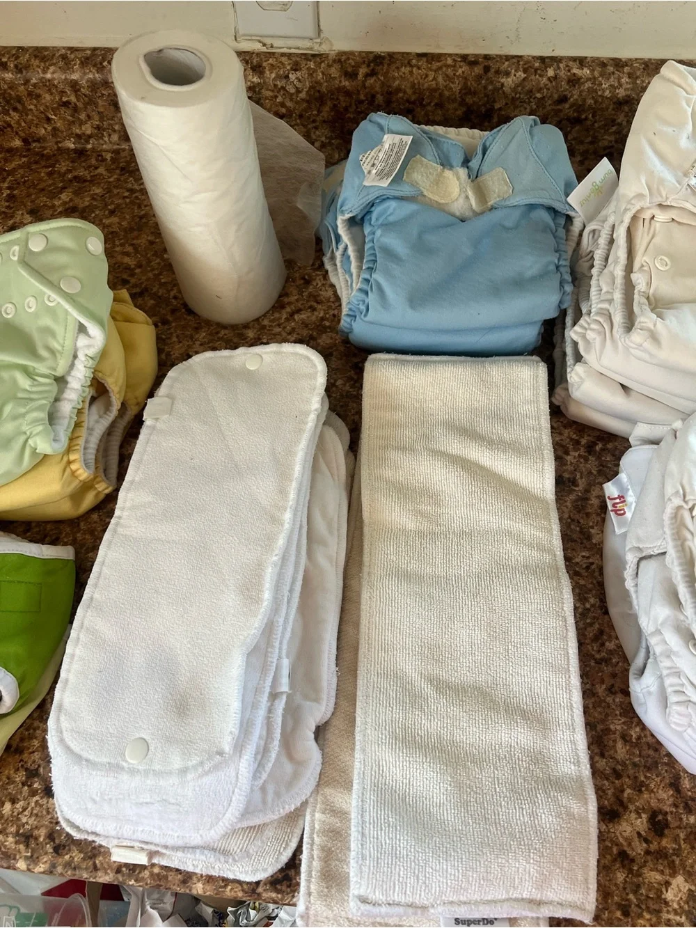 Adjustable Green & Light Green Cloth Diaper Covers for Kids
